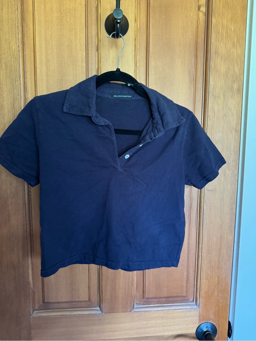 Brandy Melville Navy Short Sleeve Polo Tee